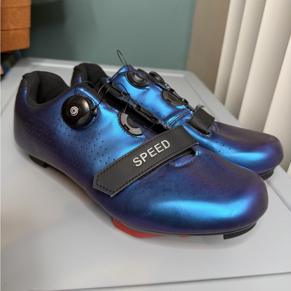 Speed Iridescent Purple & Blue Cycling Bike Shoes Size EU 42/US8.5-8